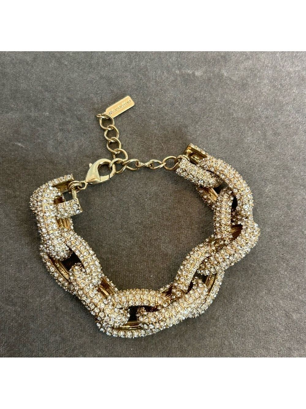 BaubleBar Pave Rhinestone Oval Chain Links Chunky Bracelet